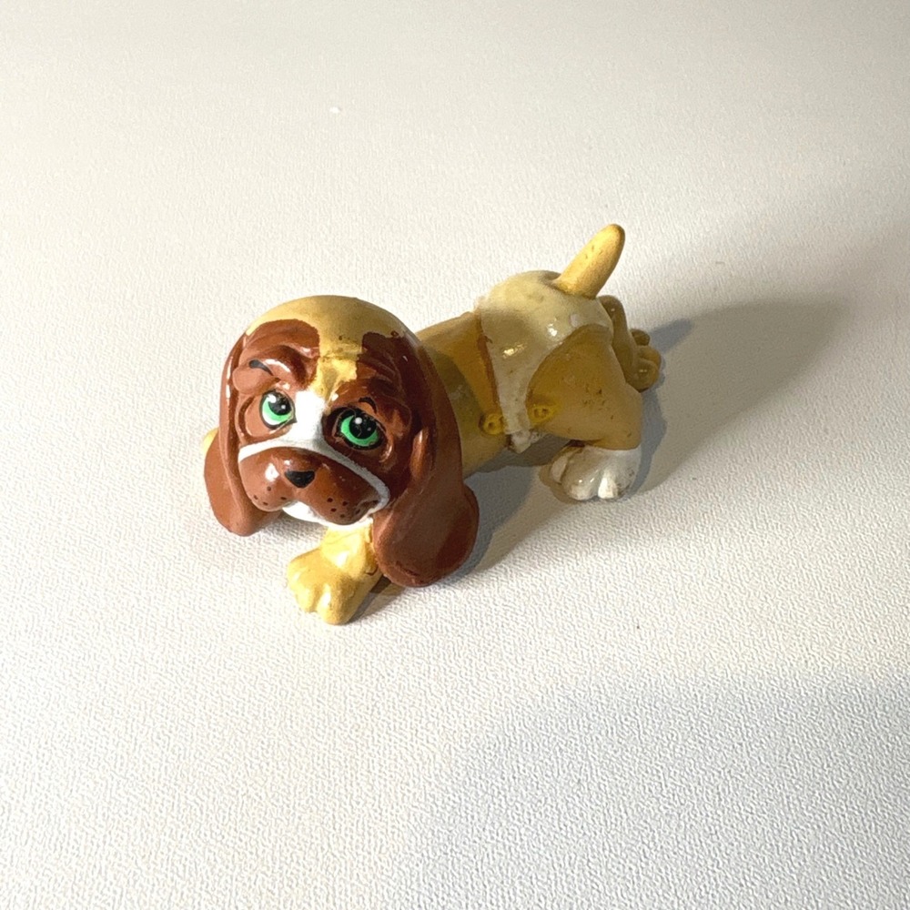 Vintage 1991 Galoob Magic Diaper Baby Pet Dog PVC Figure 2.5 Inch Basset Hound
